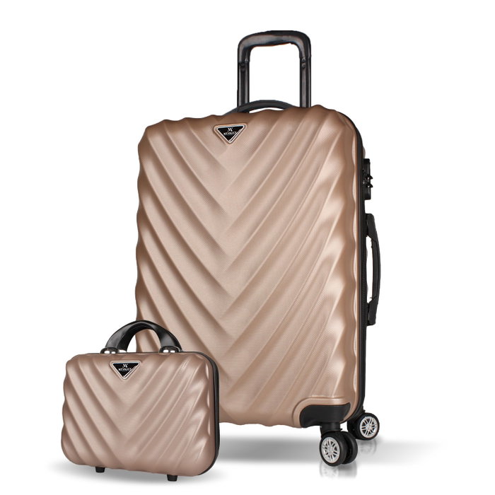 Zoozie Bags Juego de Maletas de 2 Piezas Dorado con Maleta Mediana y Neceser Zoozie Bags Juego de Maletas de 2 Piezas Dorado con Maleta Mediana y Neceser